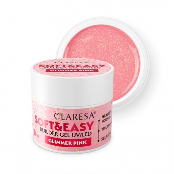 Claresa Żel budujący SOFT & EASY Glimmer Pink 45g